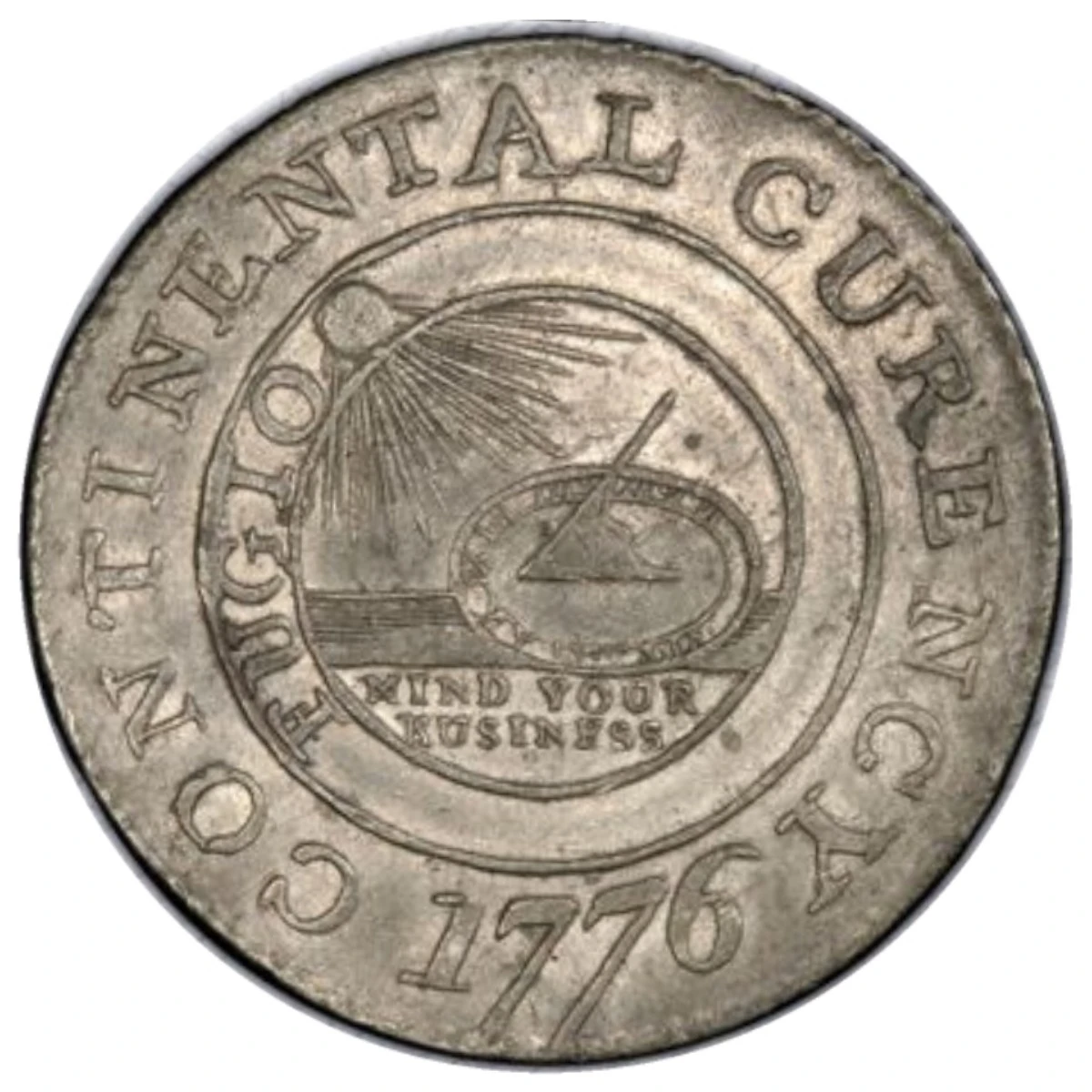 1776-1783-Continental-Dollar--Newman-1-C---W-8445---Rarity-3---Curency---Pewter
